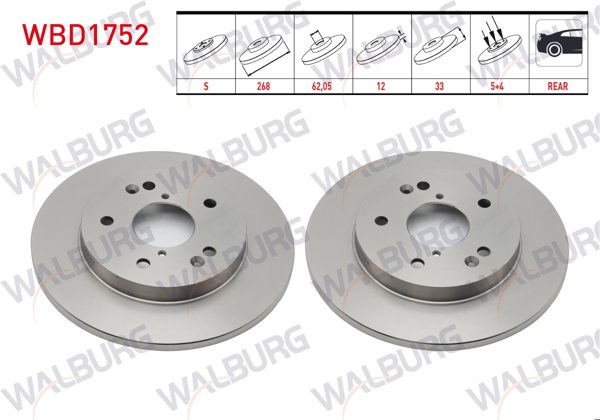 WALBURG WBD1752 | Fren Diski Arka Byd Atto 3 2022-| 2 Adet