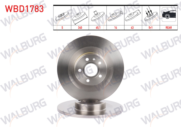 WALBURG WBD1783 | Fren Diski Arka Togg T10x 2023-| 2 Adet