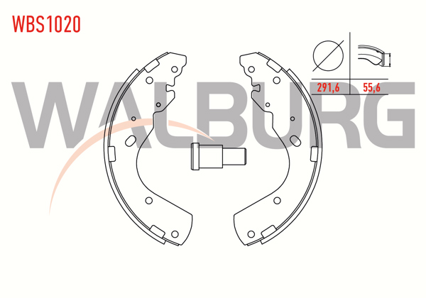 WALBURG WBS1020 | Fren Pabuç Balata Arka 291,6X55,6 Ford Ranger (Er) 1999-2006 / Ranger (Et) 2002-2006 / Mazda B Serisi (Un) 2.5 TD 1998-2006 / Bt50 2.5 Cd 2006 -