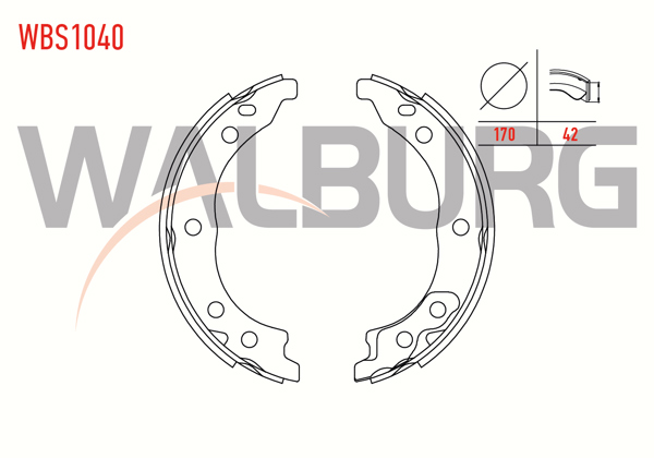 WALBURG WBS1040 | El Fren Balatası Fiat Ducato (244) 2.8 JTD 170X42 mm 2002-2006 / Boxer II 2.2 HDI 2002-2006 / Boxer II 1.9 TD 2002-2006 / Ducato 2.5 D 2002-2006 / Jumper II 1.9 D 2002-2006 / Boxer II 2.5 D 2002-2006