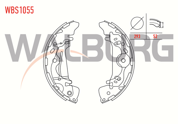 WALBURG WBS1055 | Fren Pabuç Balata Arka Hyundai Starex 2.5 CRDI Levyelı 293X52 mm 1997-2007 / Hyundai Starex 2.4İ 1997-2007 / Hyundai Starex 2.5 TD 1997-2007 / Hyundai H1 2.5 CRDI 2008 -