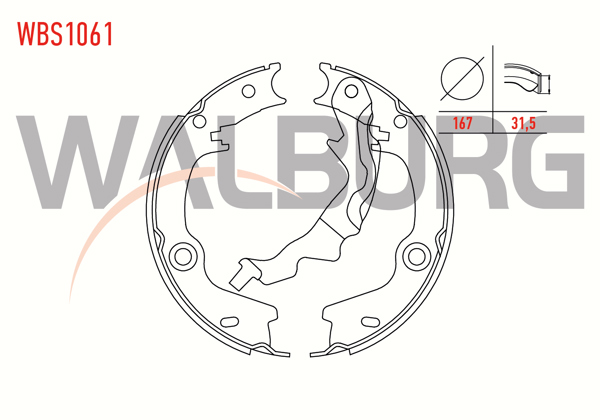 WALBURG WBS1061 | El Fren Balatası Hyundai Accent Era 1.4İ 16V Levyelı 167X31,5 mm 2006-2012 / Accent Era 1.5 CRDI 2006-2012 / Accent Era 1.6 Cvvt 2006-2012 / Rio II 1.5 CRDI 2006-2011 / Rio II 1.4İ 16V 2006-2011