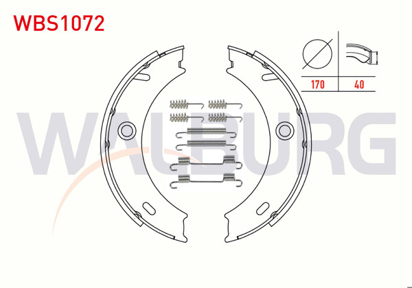 WALBURG WBS1072 | El Fren Balatası Aksesuarlı Mercedes Sprinter 4T (904) 412 CDI 170X40 mm 1995-2006 / Sprinter 4T 413 CDI 1995-2006 / Volkswagen Lt 2835 II 2.5 TDI 1996-2006 / Volkswagen Lt 2846 II 2.5 TDI 1996-2006
