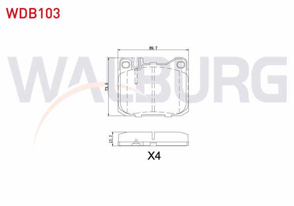 WALBURG WDB103 | Fren Balata Ön Mercedes 230 E (W123) 2.3 17.50mm 1977-1985