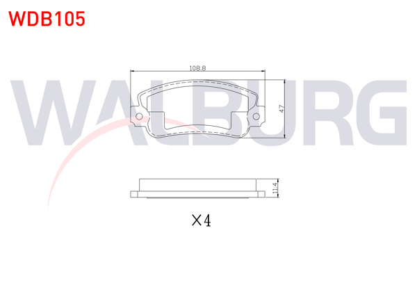 WALBURG WDB105 | Fren Balata Arka Fiat Tempra 2.0İ 1992-1999