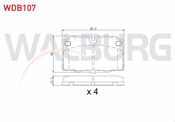 WALBURG WDB107 | Fren Balata Ön Opel Vectra A 1.4 1988-1995 / Vectra A 1.6 1988-1995 / Vectra A 1.8 1988-1995 / Corsa A 1.2 1983-1993 / Corsa A 1.4 1983-1993 / Vectra A 1.7 D 1988-1995 / Tigra A 1.6 16V 1994-2000