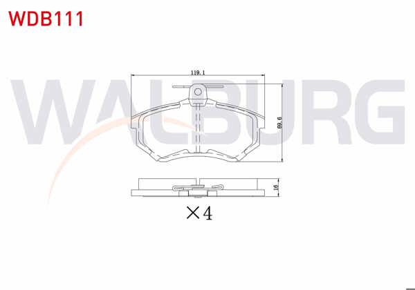 WALBURG WDB111 | Fren Balata Ön Volkswagen Polo Classic (6Kv2) 1.6 1995-2001 / Golf II (19E,1G1) 1.8 Gtı 1983-1992 / Audi 80 (89,89Q,8A,B3) 1.8 S 1986-1991 / 80 (89,89Q,8A,B3) 1.6 TD 1986-1991