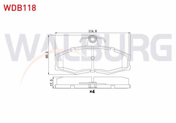 WALBURG WDB118 | Fren Balata Ön Skoda Favorit 136 1.3 1989-1994 / Forman 1.3 1990-1994 / Favorit Pick Up 1.3 1992-1997 / Ford Sıerra (Gbc) 1.6 1982-1987