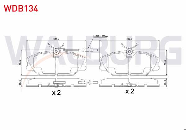 WALBURG WDB134 | Fren Balata Ön Fişli Renault Laguna I 1.6İ 1993-2001 / 1.9 DCI 1993-2001 / Megane I 1.6İ 16V 1996-2003 / 1.9 Dt 1996-2003 / 2.0İ 1996-2003 / Safrane 2.0İ 1992-2000 /