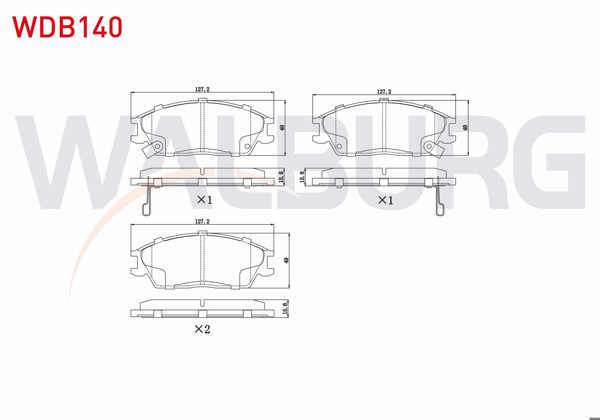 WALBURG WDB140 | Fren Balata Ön Ikazlı Accent I 1.3İ 1994-20000 / 1.5İ 1994-2000 / Excel 1.3İ 1990-1995 / 1.5İ 1990-1995 / Getz 1.3İ 2002-2008 / 1.5 CRDI 2002-2008 / Accent II 1.5İ 2000-2005 / 1.6İ 2000-2005 / Admıre 1.6 2003-2006