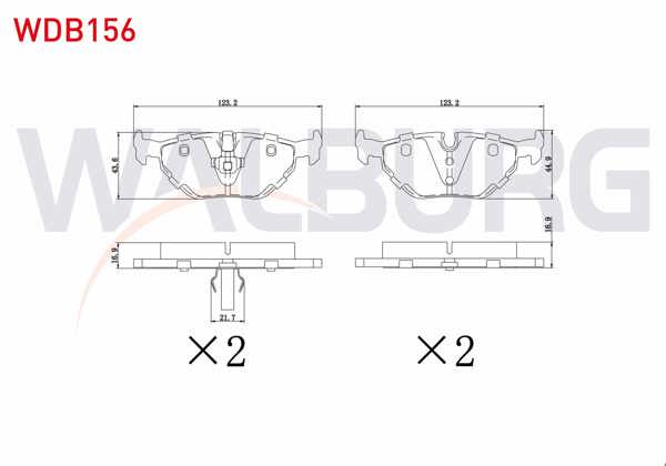 WALBURG WDB156 | Fren Balata Arka BMW 3 Serisi (E36) 318 İ 1990-1998 / (E36) 320 İ 1990-1998 / (E36) 325 İ 1990-1998 / (E36) 328 Ci 1990-1998 / (E46) 320 D 1998-2005 / (E46) 316 İ 1998-2005 / (E46) 325 İ 1998-2005