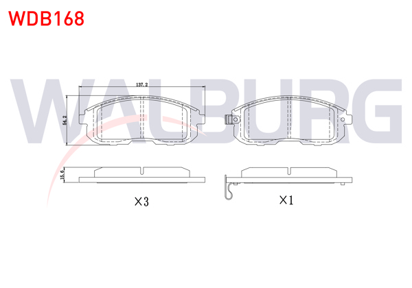 WALBURG WDB168 | Fren Balata Ön Ikazlı Suzuki Sx4 (Gy) 1.5 Vvt-I 2006-2013 / Sx4 (Gy) 1.6 2006-2013