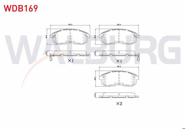 WALBURG WDB169 | Fren Balata Ön Ikazlı Tel Delikli Nissan Juke 1.5 DCI 2010-/ Juke 1.6 Dıg-T 2010-/ Juke 1.6 2010-/ Maxıma (J30) 3.0İ V6 1988-1994 / 200 Sx (S13) 1.8 1988-1994