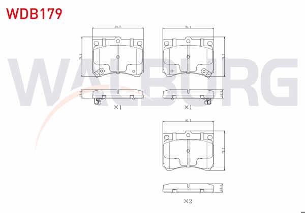 WALBURG WDB179 | Fren Balata Ön Ikazlı Mazda 323 V (Ba) 1.8İ 16V 1994-1998 / Mx-3 (Ec) 1.6İ 16V 1991-1994 / Mx-3 (Ec) 1.8İ 16V 1991-1994
