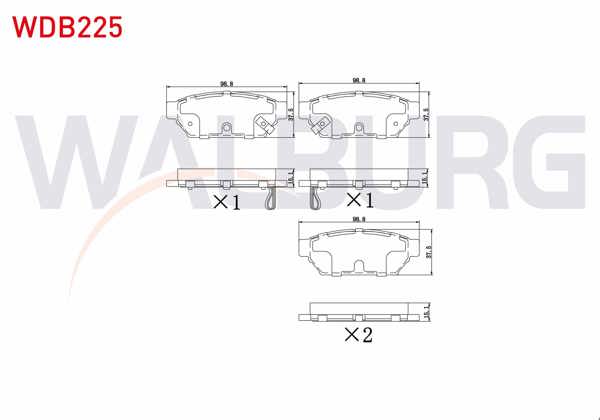 WALBURG WDB225 | Fren Balata Arka Mitsubishi Carisma (Da) 1.8 GDI Ikazlı 14.20-15.00mm 1995-2006