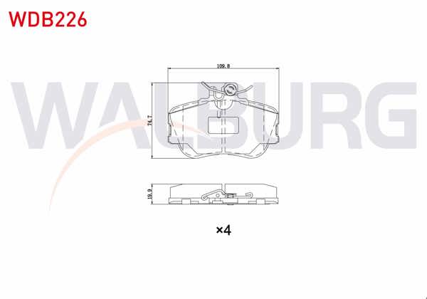 WALBURG WDB226 | Fren Balata Ön Mercedes C Serisi (W202) 1993-2000