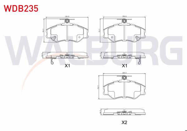 WALBURG WDB235 | Fren Balata Ikazlı On Hyundai H100 2.5 D 18.00mm 1993-2004