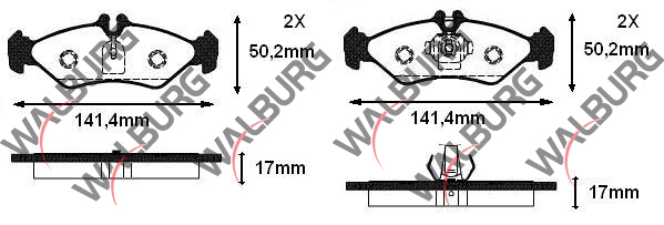 WALBURG WDB241 | Fren Balata Arka Mercedes Sprinter 2T (901,902) 210 D 1995-2006 / Sprinter 2T (901,902) 208 D 1995-2006