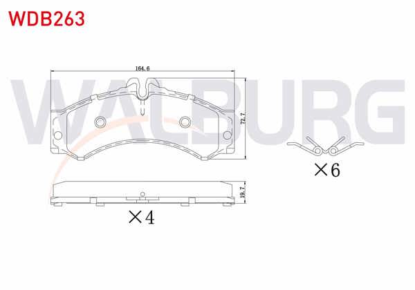WALBURG WDB263 | Fren Balata Ön-Arka Mercedes Sprinter 4T (904) 412 D 4Q 1995-2006 / Sprinter 4T (904) 413 CDI 4Q 1995-2006