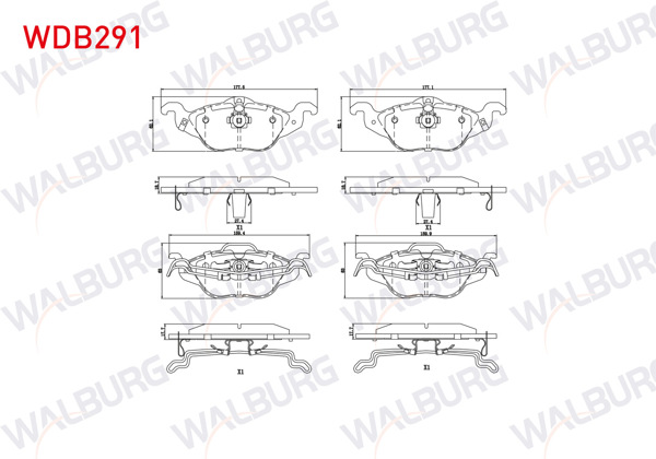 WALBURG WDB291 | Fren Balata Ön Ikazlı Opel Astra G 1.2 16V 1998-2005 / Astra G 1.4 16V 1998-2005 / Astra G 1.6 16V 1998-2005 / Astra G 1.7 Dtı 1998-2005