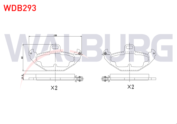 WALBURG WDB293 | Fren Balata Arka Renault Laguna I (B56,556) 1.9 DCI 1993-2001 / Laguna I (B56,556) 2.2 Dt 1993-2001