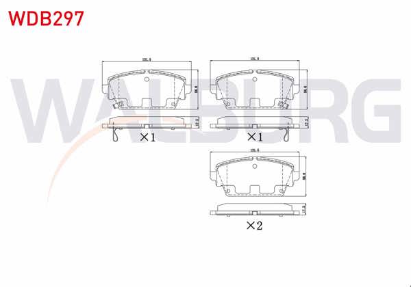 WALBURG WDB297 | Fren Balata Ön Ikazlı Nissan Primera (P12) 1.6İ 2002-/ Primera (P12) 1.8İ 16V 2002-/ Primera (P12) 2.0İ 16V 2002 -
