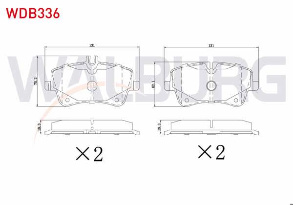WALBURG WDB336 | Fren Balata Ön Mercedes C Serisi (W203) C 200 CDI 2000-2006 / (W203) C 180 2000-2006 / (W203) C 200 2000-2006 / (W203) C 270 CDI 2000-2006 / (W203) C 220 CDI 2000-2006 / Slk (R171) 200 2004-2011 /