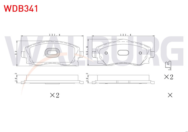 WALBURG WDB341 | Fren Balata Ön Ikazlı Opel Corsa C 1.2İ 16V 2000-2006 / Corsa C 1.0 2000-2006 / Corsa C 1.2İ 2000-2006