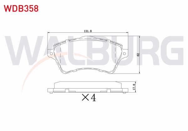 WALBURG WDB358 | Fren Balata Ön Land Rover Freelander (Ln) 2.5İ 18.20mm 2000-2006