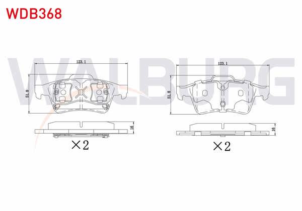 WALBURG WDB368 | Fren Balata Arka Transit Con. 1.8 TDCI 2002-2013 / Focus III 1.6 TDCI 2011-2015 / C-Max II 1.6 TDCI 2010-/ Focus III 1.6 Tı-Vct 2011-2015 / Opel Vectra C 2.0 Dtı 2002-2008 / Mazda 1.6 Dı 2003-2009