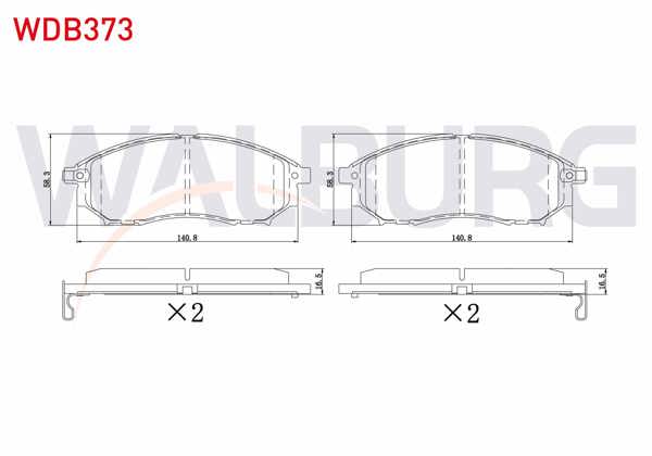 WALBURG WDB373 | Fren Balata Ön Nissan Pathfinder (R51) 2.5 DCI 4Wd 2005-/ Murano (Z50) 3.5İ V6 2005-2008 / Renault Koleos (Hy) 2.0 DCI 2008-2014