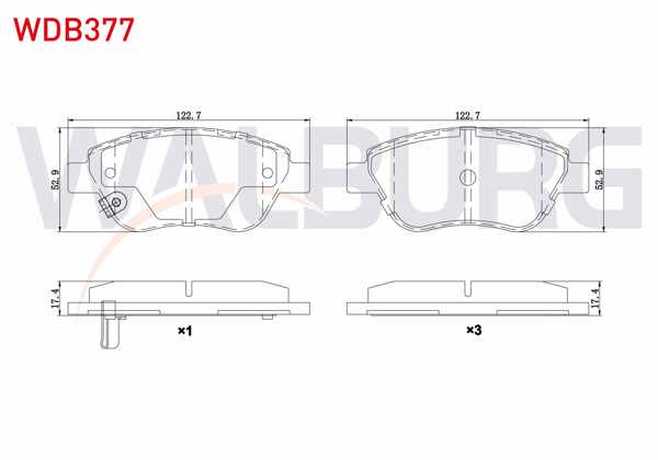 WALBURG WDB377 | Fren Balata Ön Opel Corsa D 1.2 2006-2014 / Corsa D 1.0 75 Hp 2006-2014