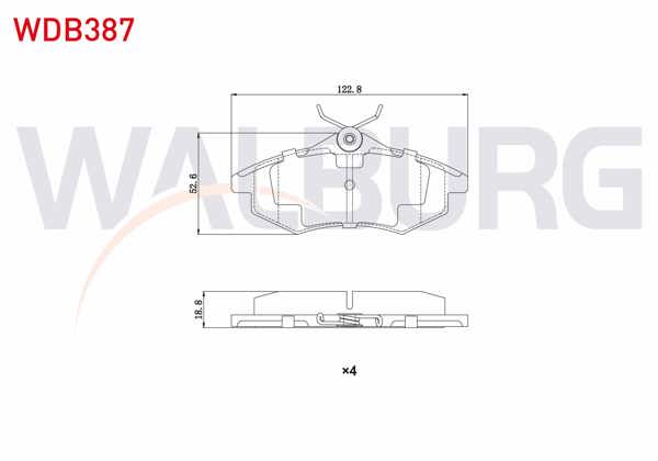 WALBURG WDB387 | Fren Balata Ön Citroen C3 (Fc) 1.4 VTI 2002-2009 / C3 (Fc) 1.4 HDI 2002-2009 / C2 (Jm) 1.4 2003-2009 / C2 (Jm) 1.4 HDI 2003-2009