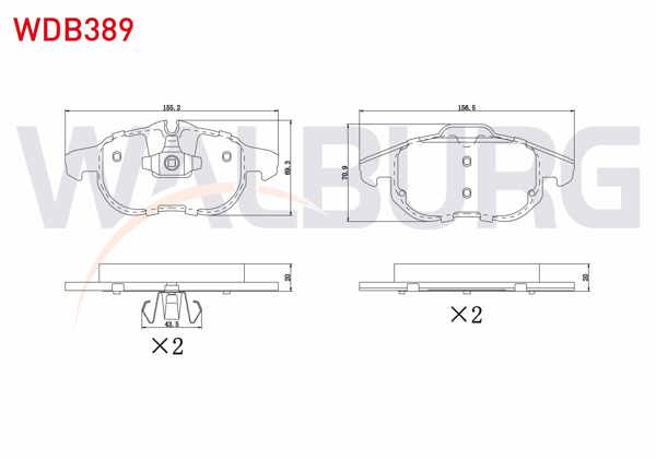 WALBURG WDB389 | Fren Balata Ön Opel Vectra C 1.6 16V 2002-2008 / Vectra C 1.9 CDTI 2002-2008 / Vectra C 2.0 Dtı 2002-2008 / Vectra C 2.2 16V 2002-2008 / Sıgnum 2.0 Dtı 2003 -