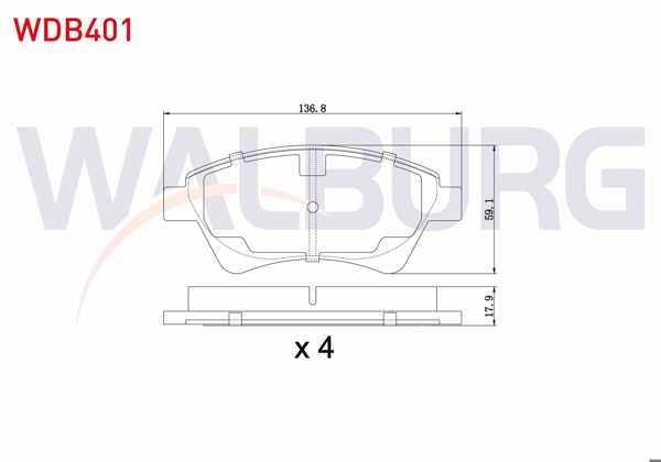 WALBURG WDB401 | Fren Balata Ön Renault Megane II (Bm0 / 1,Cm0 / 1) 1.5 DCI 2002-2008 / Megane II 1.6İ 16V 2002-2008 / Scenic II (Jm0 / 1) 1.5 DCI 2003-2009 / Scenic II 1.6İ 16V 2003-2009