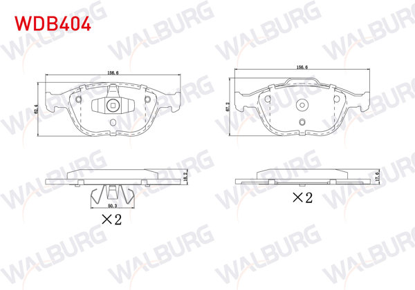 WALBURG WDB404 | Fren Balata Ön Ford Transit Connect 1.8 TDCI 2002-2013 / Tourneo Connect 1.8 TDCI 2002-2013 / Focus I (Daw,Dbw) 2.0İ 16V 1998-2004