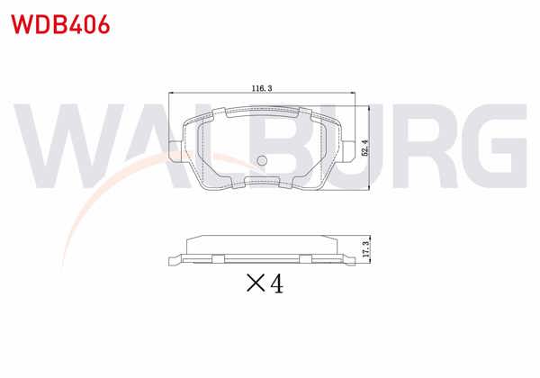 WALBURG WDB406 | Fren Balata Ön Clio III 1.2İ 16V 2005-2012 / Clio III 1.4İ 16V 2005-2012 / Clio III 1.5 DCI 2005-2012 / Dacia Duster 1.5 DCI 2012-/ Dokker 1.5 DCI 2012-/ Lodgy 1.5 DCI 2012-/ Nissan Micra 1.2İ 16V 2003-2010