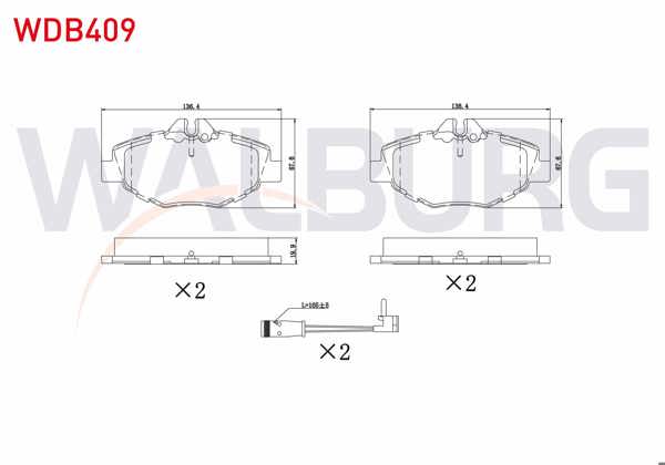WALBURG WDB409 | Fren Balata Ön Fişli Mercedes E Serisi (W211) E 320 CDI 2002-2008 / (W211) E 280 CDI 2002-2008 / (W211) E 200 2002-2008 / (W211) E 200 CDI 2002-2008 / (W211) E 220 CDI 2002-2008 / (W211) E 240 2002-2008