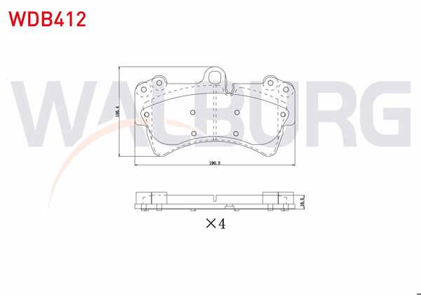 WALBURG WDB412 | Fren Balata Ön Volkswagen Touareg 3.0 V6 TDI 2002-2010 / Audi Q7 3.0 TFSI 2006-2015 / Q7 3.2İ V6 2006-2015 / Porsche Cayenne 3.0 TDI 2002-2010 / Cayenne 3.2İ 2002-2010 / Cayenne 3.6İ 2002-2010