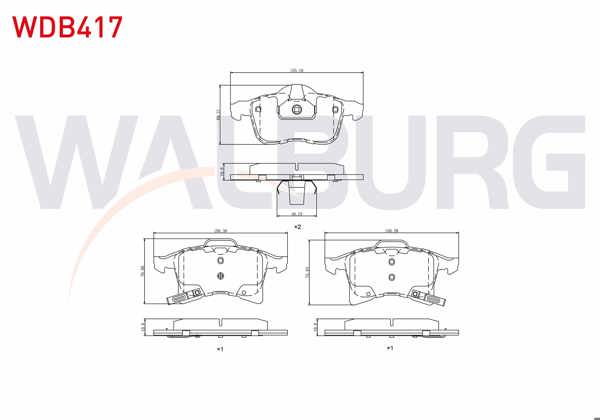 WALBURG WDB417 | Fren Balata Ön Ikazlı Astra H 1.3 CDTI 2004-2010 / Zafira B 1.6 2005-2011 / Combo C 1.3 CDTI 2001-2006 / Meriva A 1.3 CDTI 2003-2010 / Opel Corsa E 1.4 2014-/ Corsa E 1.2 2014-/ Meriva B 1.4 2010 -