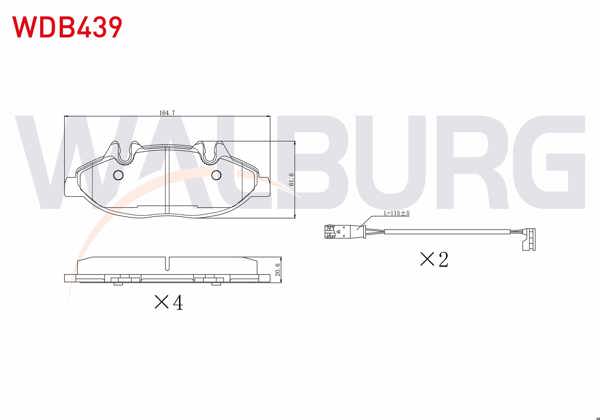 WALBURG WDB439 | Fren Balata Ön Fişli Mercedes Vito (W639) 115 CDI 2003-2014 / Vito (W639) 110 CDI 2003-2014 / Viano (W639) 2.2 CDI 2003-2014 / Viano (W639) 2.0 CDI 2003-2014