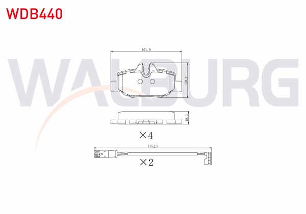 WALBURG WDB440 | Fren Balata Arka Fişli Mercedes Vito (W639) 115 CDI 2003-2014 / Vito (W639) 110 CDI 2003-2014 / Viano (W639) 2.2 CDI 2003-2014 / Viano (W639) 2.0 CDI 2003-2014