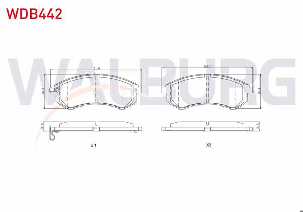 WALBURG WDB442 | Fren Balata Ön Mitsubishi L 200 (K7t,K6t) 2.5 TD 4Wd 1996-2007