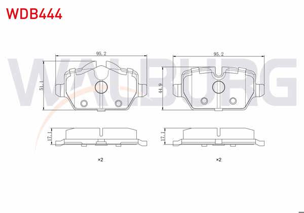 WALBURG WDB444 | Fren Balata Arka BMW 1 Serisi (E87) 116 İ 2003-2012 / 118 İ 2003-2012 / 120 İ 2003-2012 / 1 Serisi (E81) 118 İ 2004-2012 / 3 Serisi (E90) 316 Ti 2005-2011 / 318 Cl 2005-2011 / 318 D 2005-2011