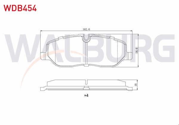 WALBURG WDB454 | Fren Balata Ön Land Rover Rangerover III 3.0 TD 6 2002-2012 / Land Rover Discovery (Taa) 2.7 TD 2004-2010