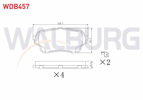 WALBURG WDB457 | Fren Balata Ön Suzuki Grand Vitara II (Jt) 2.0İ 2005-/ Suzuki Grand Vitara II (Jt) 1.6 Vvt-I 2005-/ Suzuki Grand Vitara II (Jt) 1.9 Ddıs 2005 -