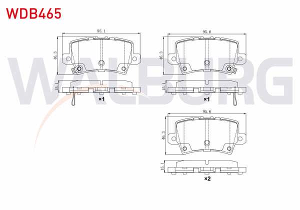 WALBURG WDB465 | Fren Balata Arka Ikazlı Honda Civic VIII 1.4 2005-2012 / Honda Civic VIII 1.8 2005-2012