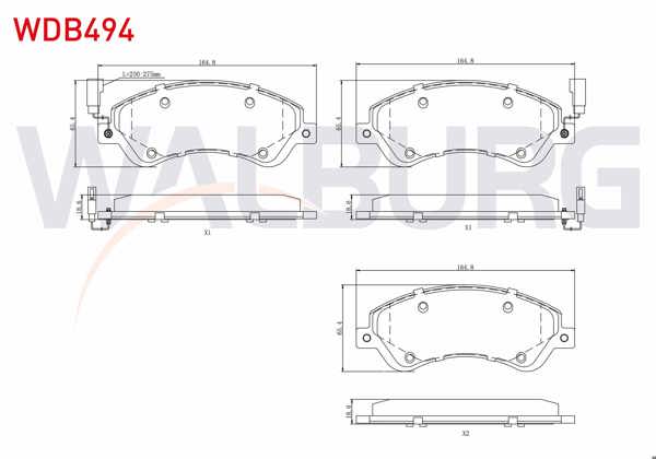 WALBURG WDB494 | Fren Balata Ön Fişli Ford Transit (V347) 2.2 TDCI-3.2 TDCI (Onden Cekıs) 2006-2014 / Transit (V348) 2.2 TDCI-3.2 TDCI (Onden Cekıs) 2006-2014