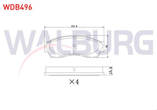 WALBURG WDB496 | Fren Balata Ön Tata Indıca 1.4 L 1998-2003 / Indıca 1.4 D 1998-2003 / Indıgo 1.4 2003-/ Indıgo 1.4 D 2003-/ Rover Cıtyrover 1.4İ 2004-2005