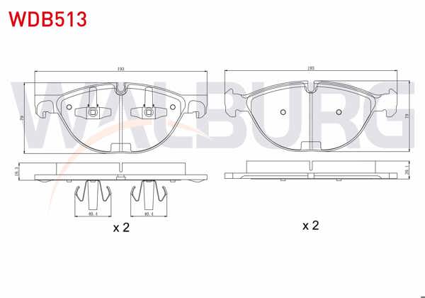 WALBURG WDB513 | Fren Balata Ön BMW X5 (E70) 4.8İ 2007-2012 / BMW X6 (E71,E72) 3.5 D 2008-/ BMW X6 (E71,E72) 4.4İ 2008 -